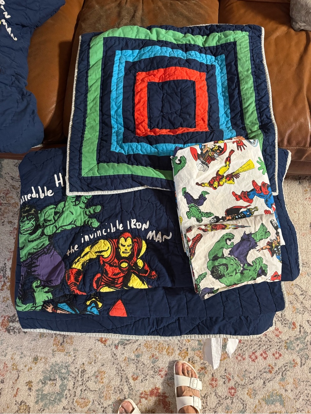 Pottery Barn Marvel twin bed set